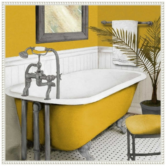 Amanti Art Sunny Bath I Framed Canvas Wall Art Print