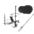 thumbnail image 1 of HAJEX Workout Bench with Weights, Barbell and Dumbbells, 1 of 11