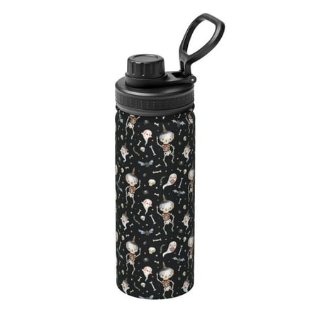 

Lukts cute Skull bone Print 18oz Insulated Sports Kettle Outdoor Sport Gym Stainless Steel Water Bottles