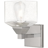 4.75 inch 1 Light Polished Chrome Wall Sconce with Hand Blown Clear Seeded Glass Shade