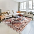 thumbnail image 7 of TWINNIS Boho Area Rug Vintage Rug Anti-Slip Persian Carpet for Living Room Bedroom,Orange,6'x9', 7 of 7