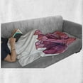 thumbnail image 6 of Amethyst Soft Flannel Fleece Throw Blanket, Outlined Sketch Drawing of Crystal Geometrical Stones Polygonal Triangular, Cozy Plush for Indoor and Outdoor Use, 60" x 80", Multicolor, by Ambesonne, 6 of 6