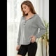 thumbnail image 4 of Sudadera con Capucha para Mujer, Cuello Abotonado, Cordón Ajustable, Sudadera Informal de Larga, Camisetas. Gris M, 4 of 10