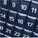 thumbnail image 2 of Organizador digital para teléfono celular con 30 compartimentos, color azul marino, con bolsillos numerados y organizador gráfico, bolsa de almacenamiento montada en la pared con 4 ganchos, 2 of 5