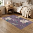 thumbnail image 2 of ODIKA 5'x7' Cream Lavender Floral Elegance Washable Area Rug Charming Spring Blossom Design Easy Care, Non-Shedding, Pet Friendly, for Small Living Room, Bedroom, 2 of 7