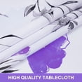 thumbnail image 5 of Floral Tablecloth 60x120 Inch Rectangle, Flower Decoration Table Cloth for Spring Summer, Waterproof Fabric Wrinkle Free Table Cover for Kitchen, Dining Room, Party, Picnic, Camping, Purple, 5 of 6