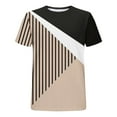 thumbnail image 5 of Jinhomg Casual Tee Shirts for Men 2025 Trendy Color Block Geometric Print T-Shirt Big and Tall Comfy Short Sleeve Crew Neck Tops Daily Wear Holiday Sales Khaki XL, 5 of 6