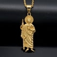 thumbnail image 5 of Fashion Personality 14K Yellow Gold Creative Statue With Rhinestone Religious God Inlaid Divine Charms Gold Color Men's Pendant, 5 of 6