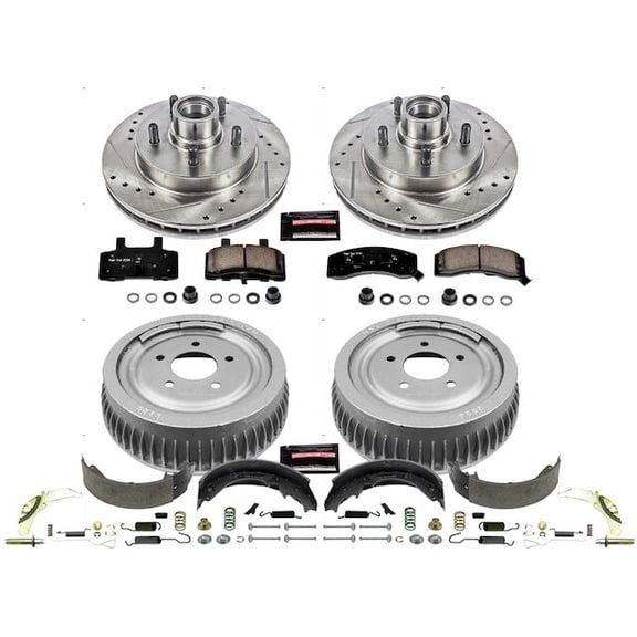 Front and Rear Brake Pad Rotor Shoe Drum Kit - Compatible with 1998 - 2000 Chevy Tahoe RWD 1999