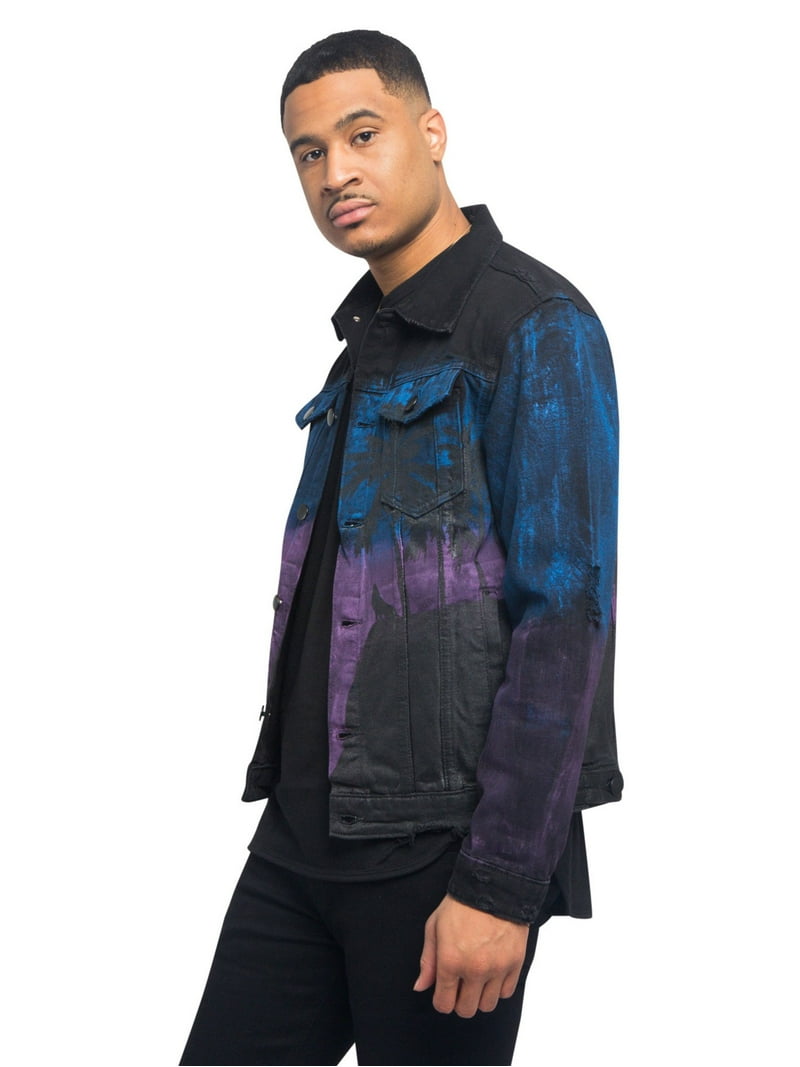 Victorious Men's Casual Distressed Airbrush City Denim Jean