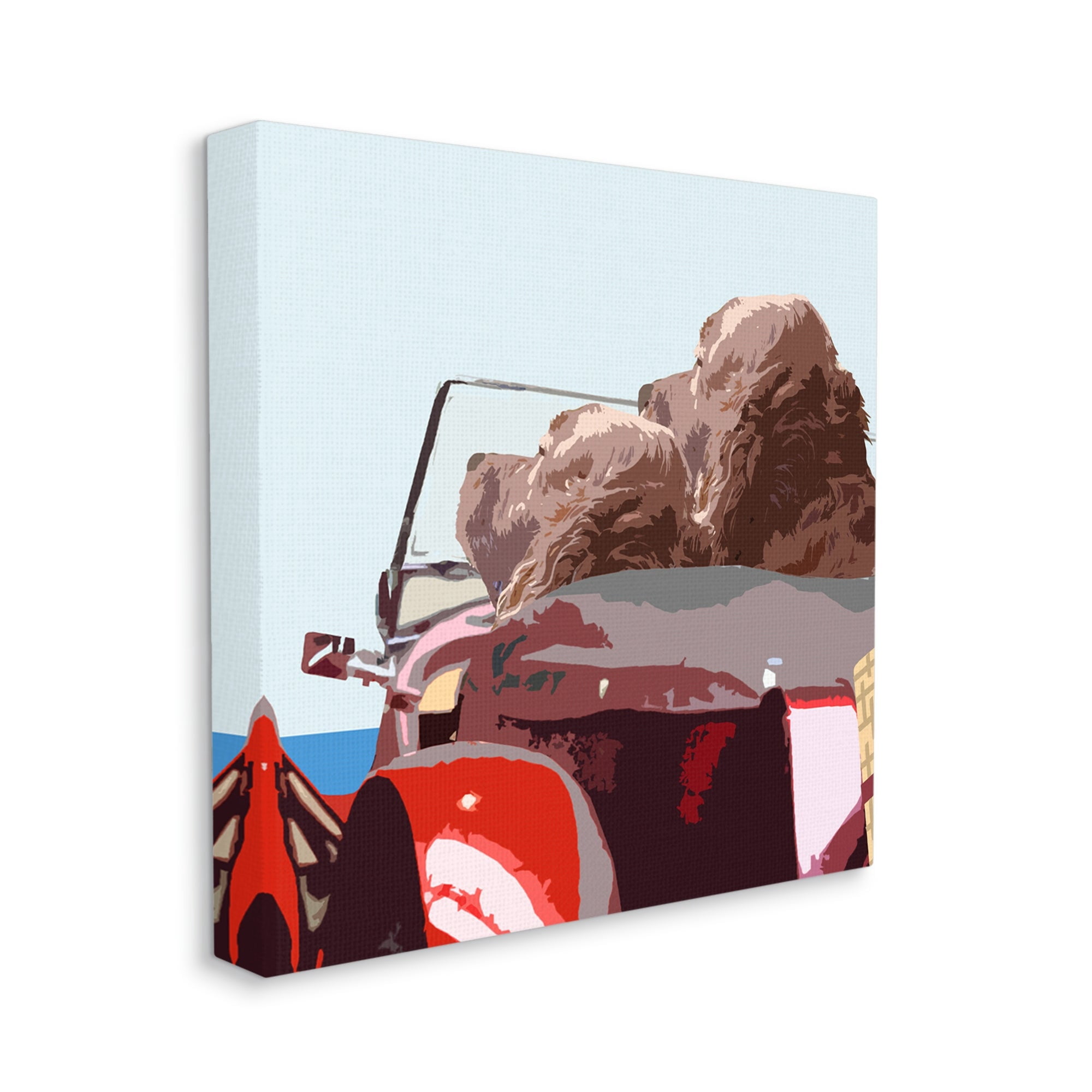 Stupell Industries Dogs Driving Convertible Car Clear Blue Sky Graphic Art Gallery Wrapped Canvas Print Wall Art, Design by Noah Bay