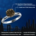 thumbnail image 2 of Gem Stone King 900 Platinum Brown Smoky Quartz Engagement Ring for Women | 1.80 Cttw | Round 8MM | Gemstone Birthstone | Size 7, 2 of 6