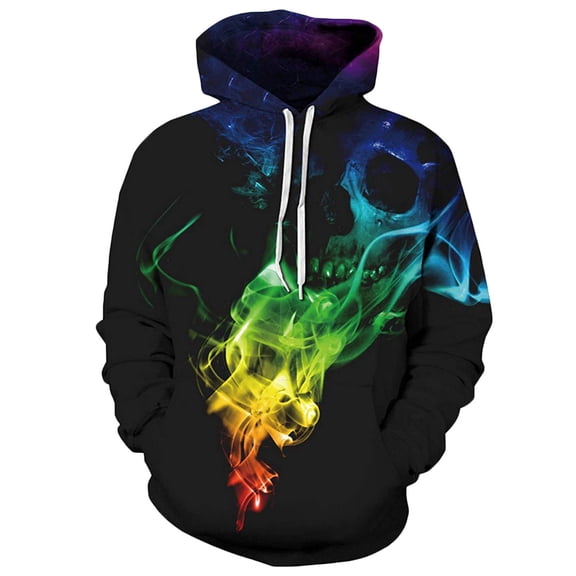 Aoochasliy Mens Hoodies Pullover Christmas Sports Sweatshirts Trendy 3D Printing Pullover Long Sleeve Round Neck Blouse