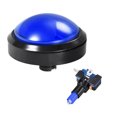 thumbnail image 2 of Botón de empuje para juegos redondo de 98mm, interruptor iluminado LED de 12V con microswitch para arcade, azul, 1 pieza, 2 of 5