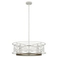 thumbnail image 2 of Hunter - Langwood 4-light Distressed White, Large Chandelier, Dimmable, Rustic Style, Drum Shaped, for Bedrooms, Dining, Living Rooms - 19332, 2 of 8