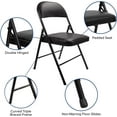 thumbnail image 3 of Vebreda Folding Chair Vinyl Padded Seat Metal Frame Home Office, Black, 4 pack, 3 of 8