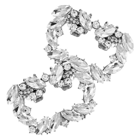 OUNONA 1 pair of Sparkling Clip Rhinestone Shoe Clips Shoe Charms Decoration Shoe Accessories