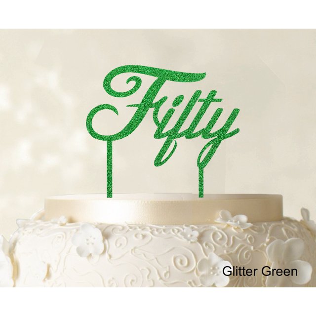 Fifty Custom Birthday Cake Topper Personalized Wedding Cake Topper Color Option Available 5-7 Inches Wide