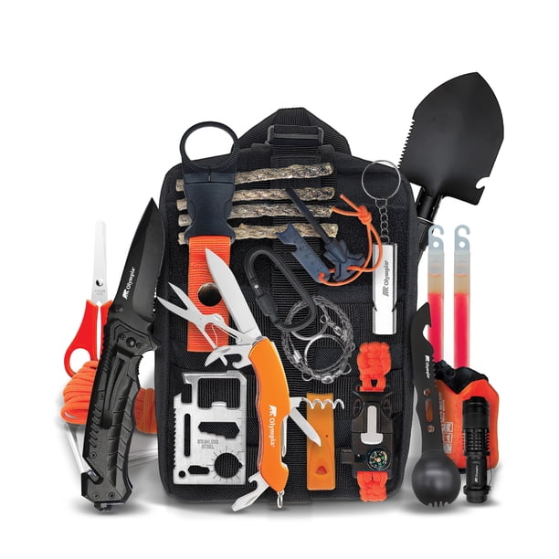 Survival of the Fittest 3枚セット Olympia Survival Kit, 21 Piece. Includes Nylon Bag, Knife, Shovel