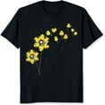 thumbnail image 2 of 100% Cotton Duck Flower Design Cute Yellow Ducks Floral Pattern Funny Animal Print Women's Casual Summer T-Shirt, 2 of 5