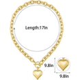 thumbnail image 4 of Gold Puffy Heart Necklace for Women Chunky Heart Choker Necklace Gold Love Statement Pendant Necklace Trendy Jewelry Gift for Women, 4 of 13