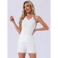 thumbnail image 3 of DARING DIVA Cami Pajamas Lace Trim V Neck 2 Pieces Sleepwear M White, 3 of 6