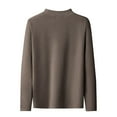 thumbnail image 2 of Tawop Mens Shirts Crew Neck Long Sleeve Fleece Casual Coffee S, 2 of 2