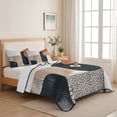 thumbnail image 5 of King Quilt Set 96''x106'', Black Brown Abstract Art Lightweight Summer Bedspread Coverlet Set with 2 Pillow Shams, Modern Geometric Luxury Breathable All Season Quilt Bedding for Bedroom/Guest Room, 5 of 9