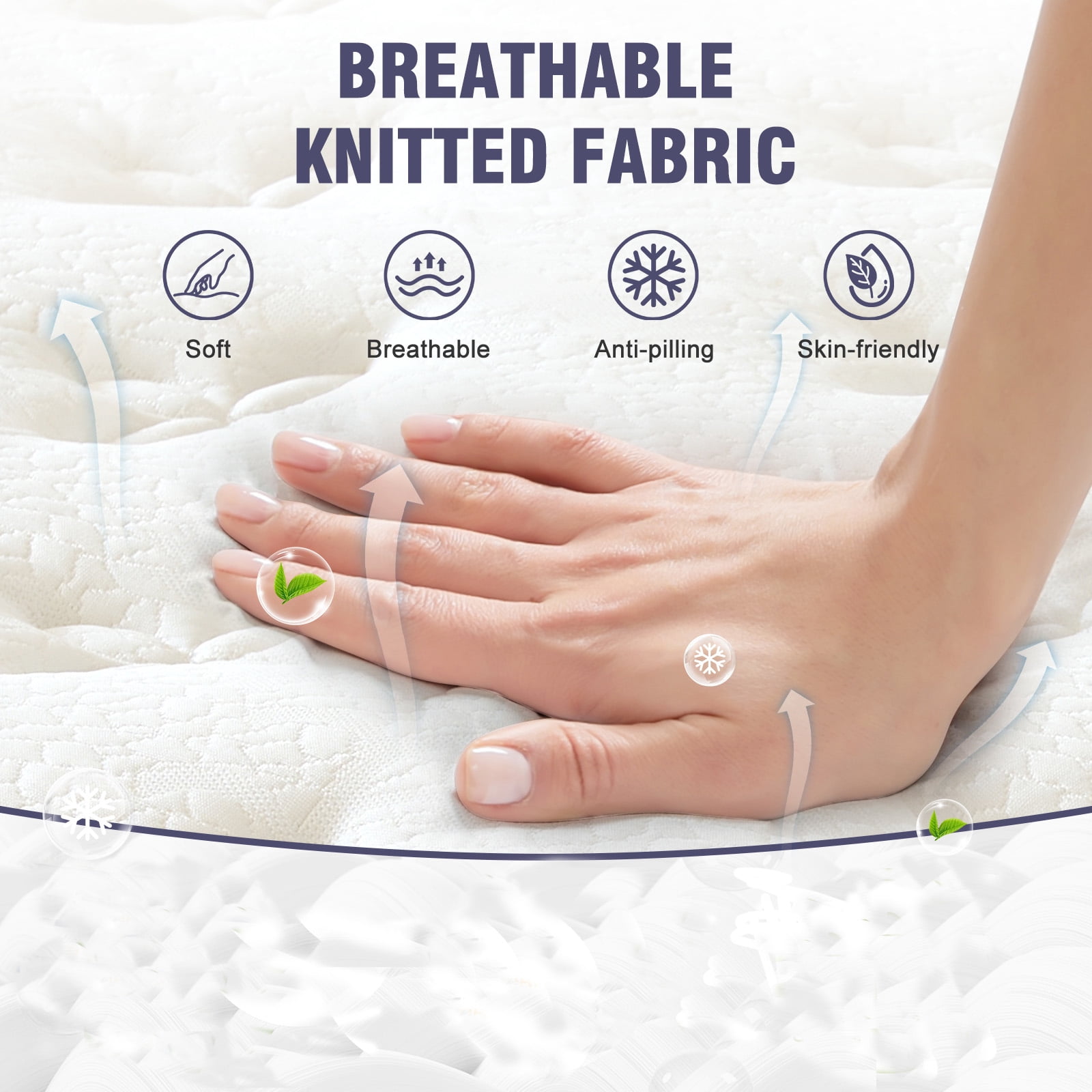 King Mattress 12 inch Medium Firm Hybrid Pocket Spring, Pillow Top Mattress in a Box