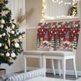 thumbnail image 3 of Christmas Gnome Chair Covers Set of 6 Squirrel Cat Poinsettia Xmas Tree Red Plaid Chair Back Covers Stretch Removable Washable Slipcovers Protector for Dining Room Kitchen Party Decor, 3 of 5