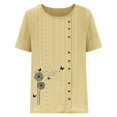 thumbnail image 4 of Blouses pour Femmes, Mode Féminine Imprimée Confortable Ample Manches Courtes Blouse Boutonnée Col Rond Décontracté, 4 of 4