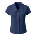 thumbnail image 5 of Summer Sales Womens Summer Tops Going‑Out Button‑Down Short Sleeve Loose‑Fit Casual Blouse Shirts for Women, 5 of 5