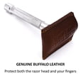 thumbnail image 5 of Parker Genuine Leather Double Edge Safety Razor Protective Sheath/Travel Cover (Saddle Brown), 5 of 5
