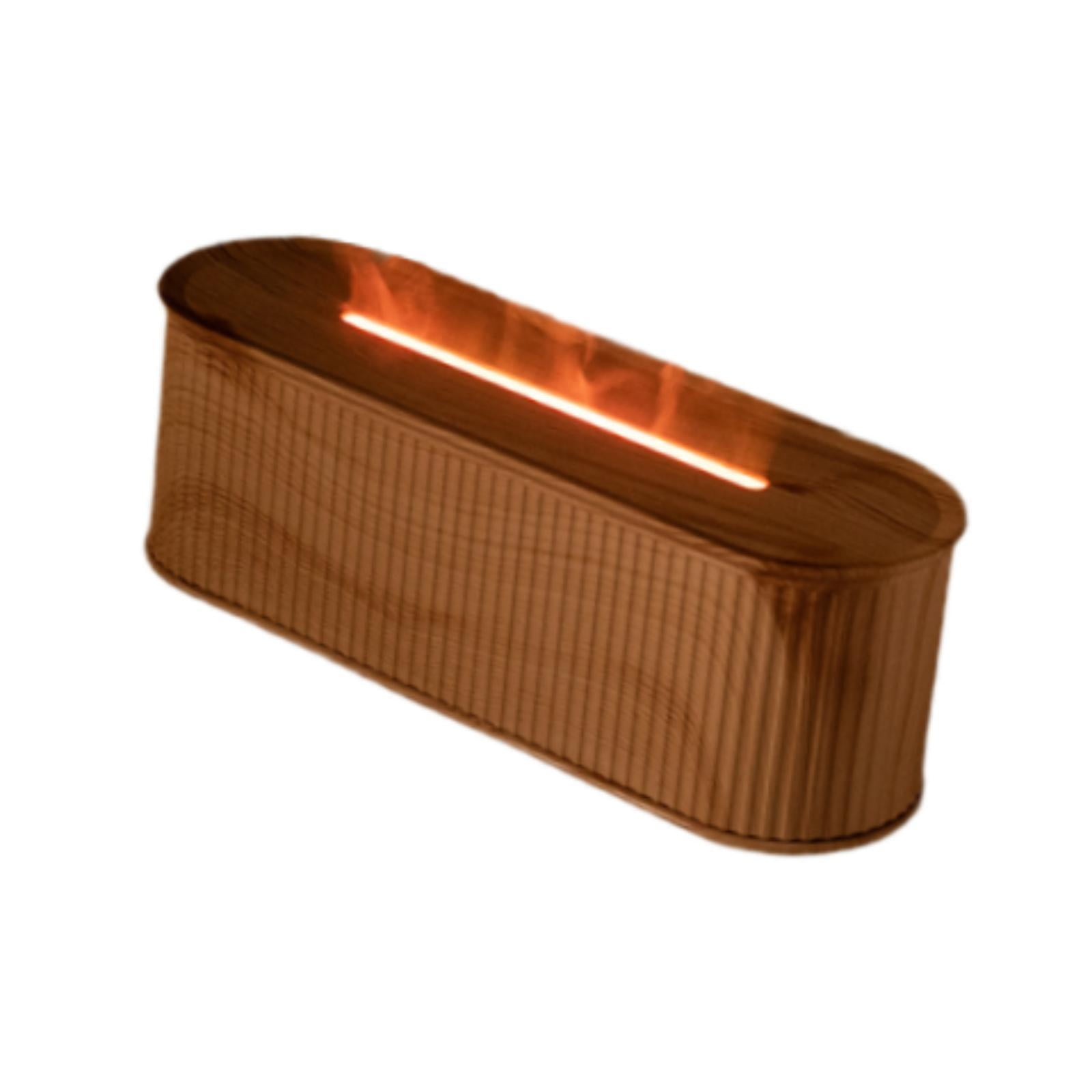 TISHITA 7 Colours Flame Essential Oil Humidifier Timing Function Portable for Bedroom Stylish Multifunctional Brown