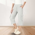 thumbnail image 2 of DXOUPM Girls Pants Summer Casual Loose Straight Trousers with Adjustable Drawstring Hem, 2 of 3