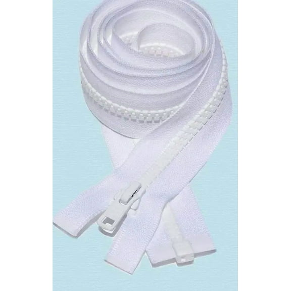 YKK 90" VISLON Zipper ~ YKK #5 Molded Separating ~ Sleeping Bag ~ White (1 Zipper)
