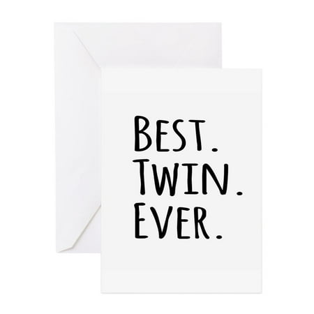CafePress - Best Twin Ever Greeting Cards - Greeting Card, Blank Inside