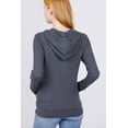 thumbnail image 2 of Women's Basic Zip Up Hoodie Thermal Jacket Lightweight Pockets Drawstrings, 2 of 2