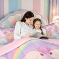 thumbnail image 4 of Manfei Adorable Axolotl Full Size Comforter Sets,Animals Pattern Bedding Comforter Set,Pink Reversible,3pcs,1 Comforter and 2 Pillowcases, 4 of 7