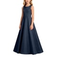 thumbnail image 2 of ITSAME Girls Formal Maxi Dress A-Line Sleeveless Crew Neck Wedding Party Pageant Prom Gown Navy Size 8, 2 of 6