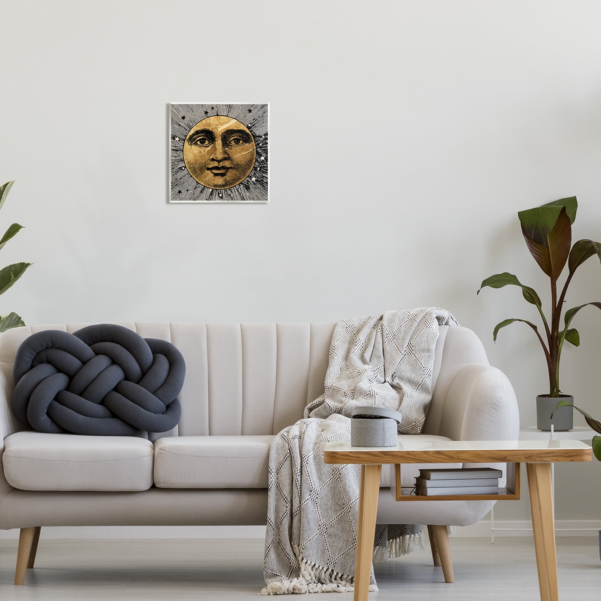 Stupell Industries Detailed Moon Face Landscape Painting Unframed Art Print Wall Art, 12 x 12