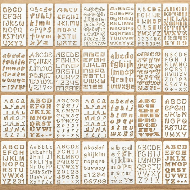 36pcs Letter and Number Stencils DIY Drawing Templates Bullet