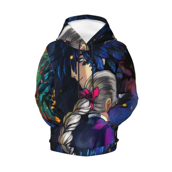 Boys Girls Howls Moving Castl Pullover Hoodies 3D Print Novelty Colorful Kids Hoodie Sweatshirts with Pocket