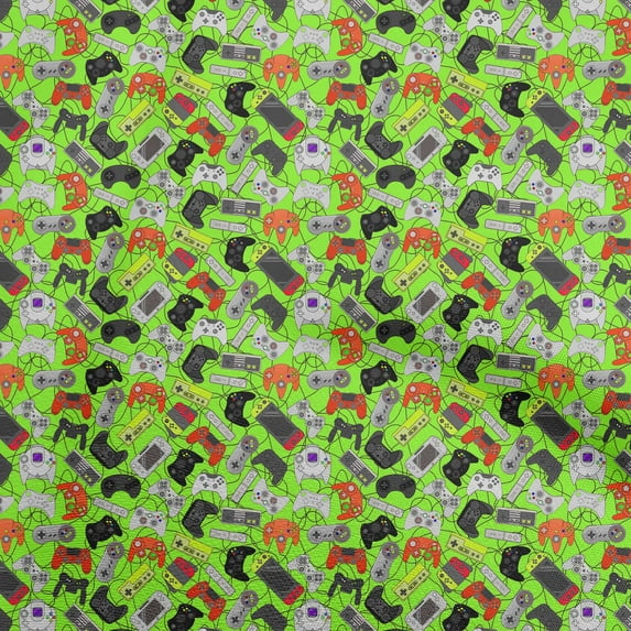 oneOone Cotton Jersey Light Green Fabric Kids Game Fabric For Sewing Printed Craft Fabric By The Yard 58 Inch Wide