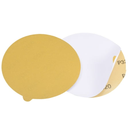 

6-Inch PSA Sanding Disc Aluminum Oxide Adhesive Back Sandpaper Yellow 320 Grits 2pcs