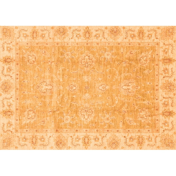 Ahgly Company Indoor Rectangle Oriental Orange Traditional Area Rugs, 4' x 6'