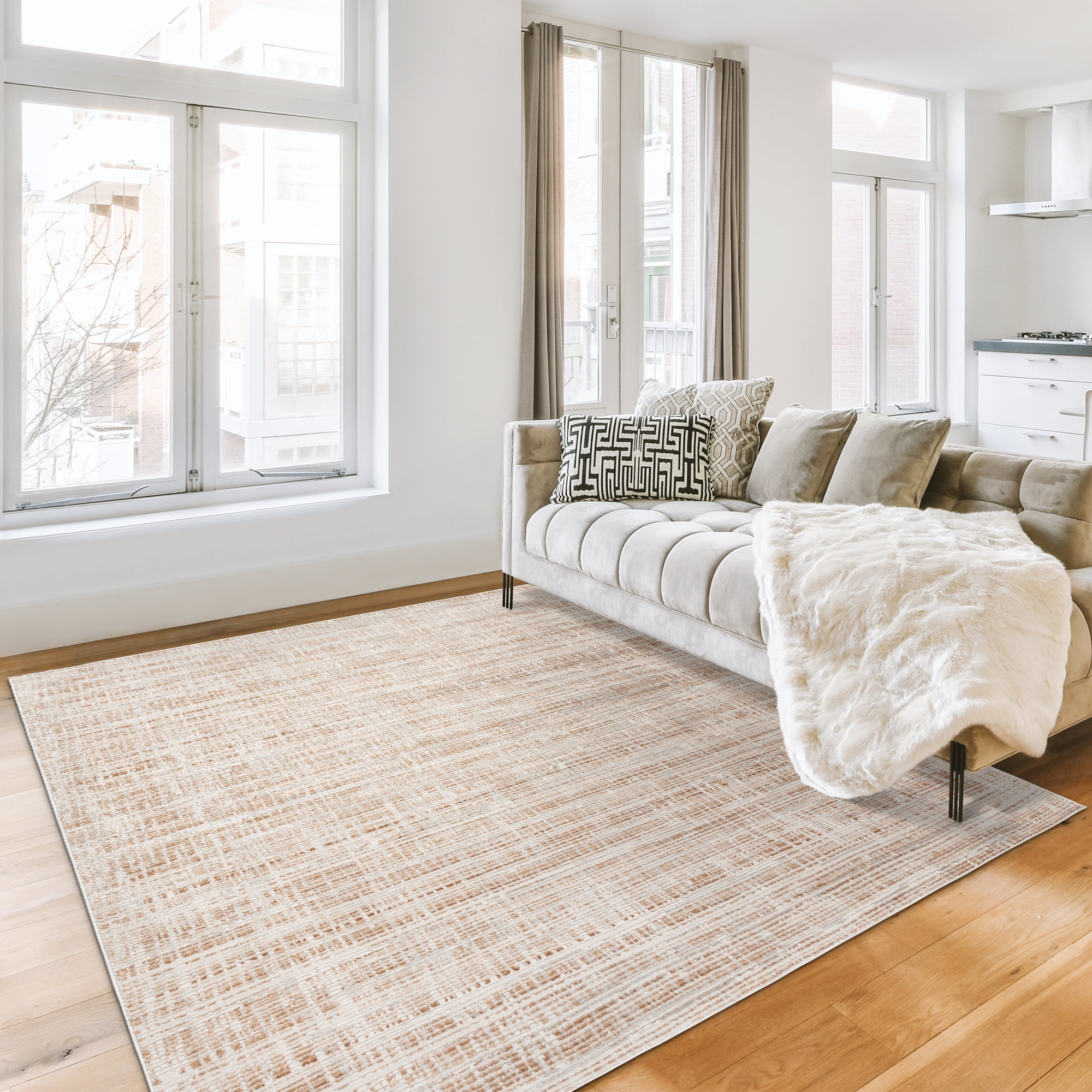 Gertmenian Missha Marris Modern/Contemporary Abstract Beige Indoor Area Rug, 8x10