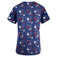 thumbnail image 4 of Liquidation d'Économies d'Été RKSTN Blouse d'Uniforme Décontractée pour Femme à Col en V à Manches Courtes pour la Fête de l'Indépendance, Haut de Sarrau Imprimé avec Poches, 4 of 4