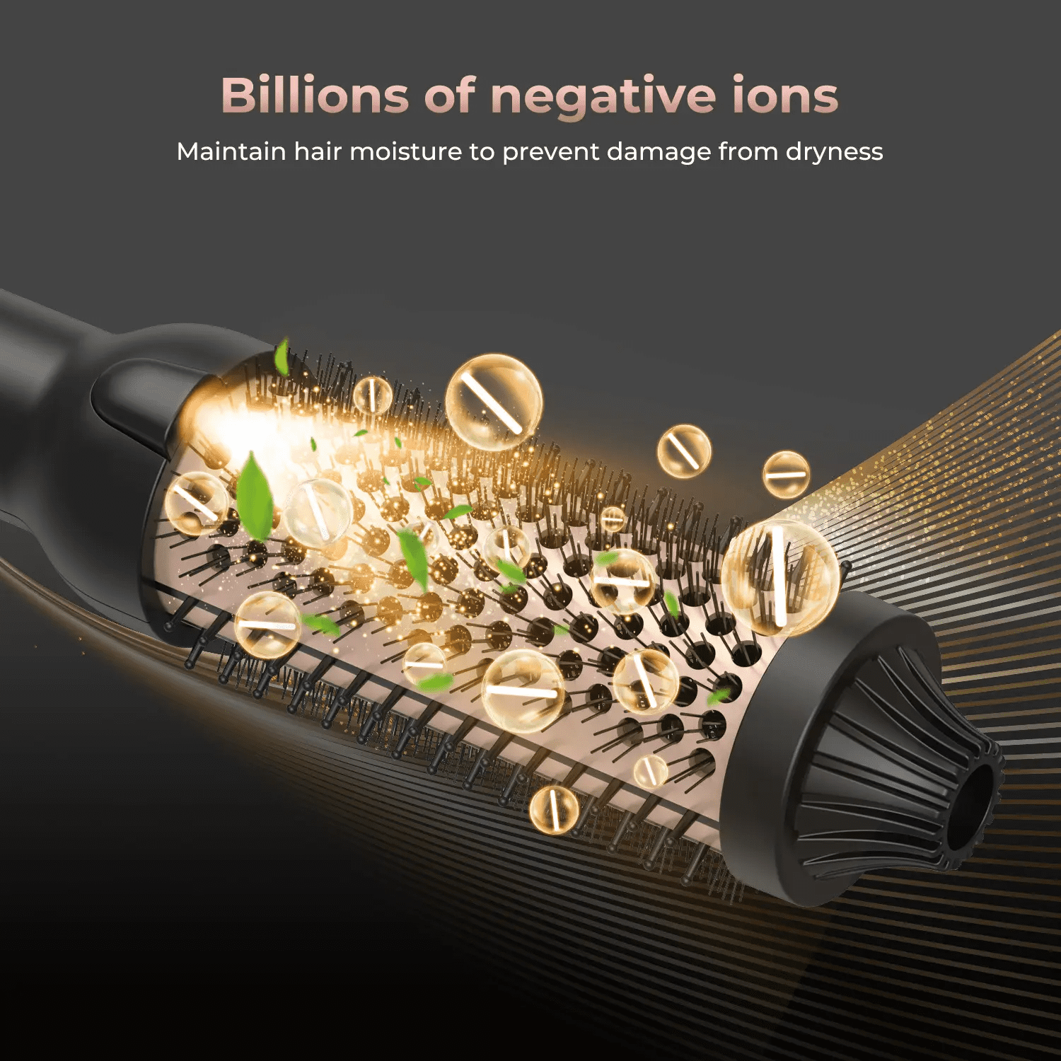 2025 Hot Air Round Brush Volumizer - 360° Rotating Ceramic Ionic Hair Curler & Styler (Electric Heated Comb)