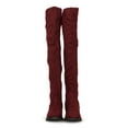 thumbnail image 4 of Women's Gold Zipper Design Lug Over The Knee Boots 19706, 4 of 6